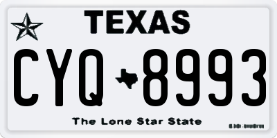 TX license plate CYQ8993