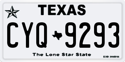 TX license plate CYQ9293