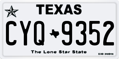 TX license plate CYQ9352