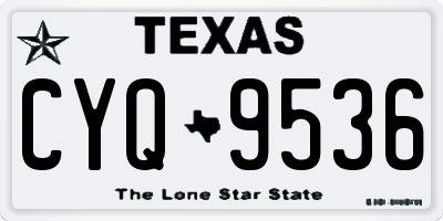 TX license plate CYQ9536