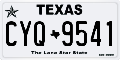 TX license plate CYQ9541