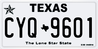 TX license plate CYQ9601