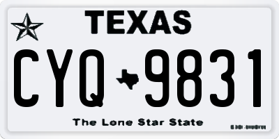 TX license plate CYQ9831