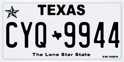 TX license plate CYQ9944