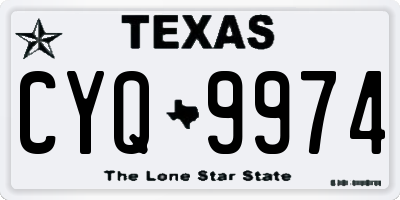 TX license plate CYQ9974