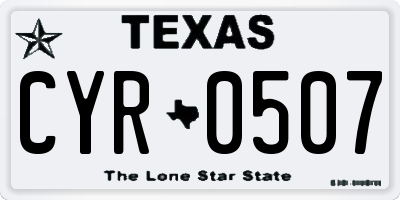 TX license plate CYR0507