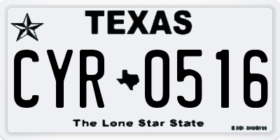 TX license plate CYR0516