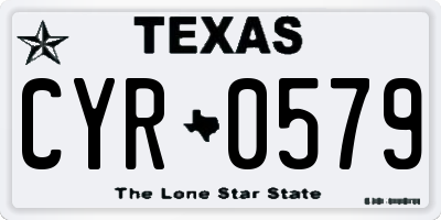 TX license plate CYR0579