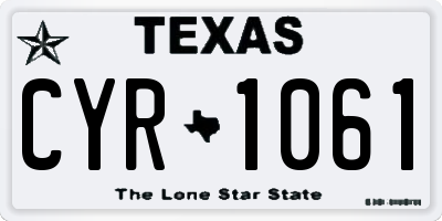 TX license plate CYR1061