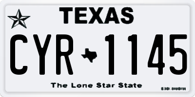 TX license plate CYR1145