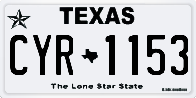 TX license plate CYR1153