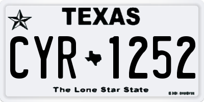 TX license plate CYR1252