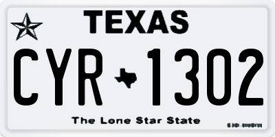 TX license plate CYR1302