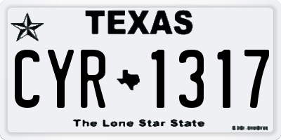 TX license plate CYR1317