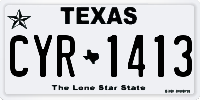 TX license plate CYR1413