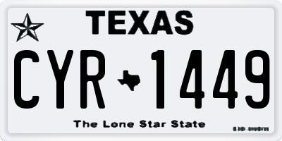 TX license plate CYR1449