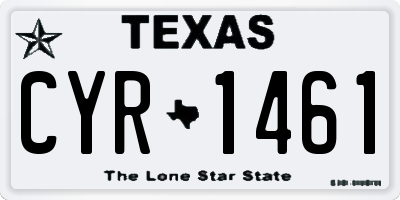 TX license plate CYR1461