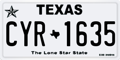 TX license plate CYR1635