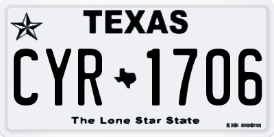 TX license plate CYR1706