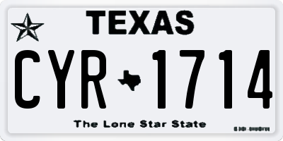 TX license plate CYR1714