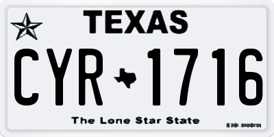 TX license plate CYR1716