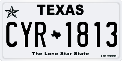 TX license plate CYR1813