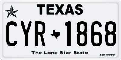 TX license plate CYR1868