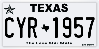 TX license plate CYR1957