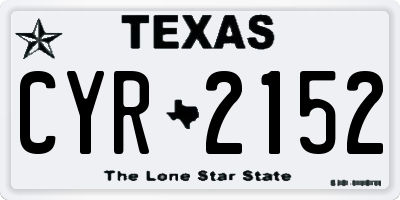 TX license plate CYR2152