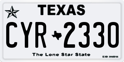 TX license plate CYR2330