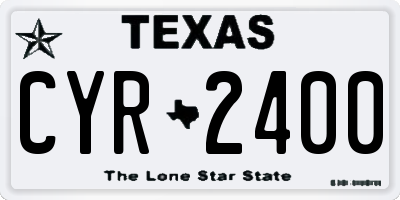 TX license plate CYR2400