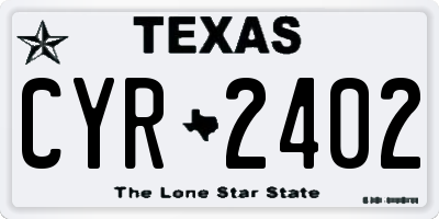 TX license plate CYR2402