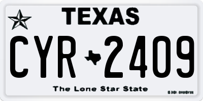 TX license plate CYR2409