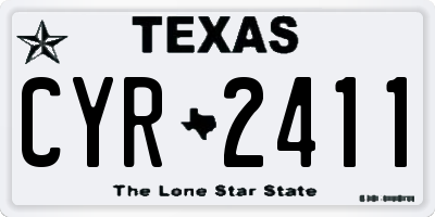 TX license plate CYR2411
