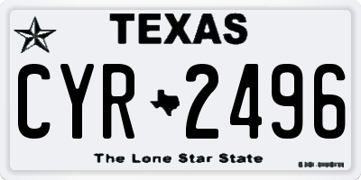 TX license plate CYR2496