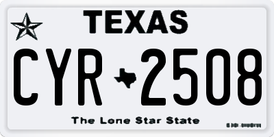 TX license plate CYR2508