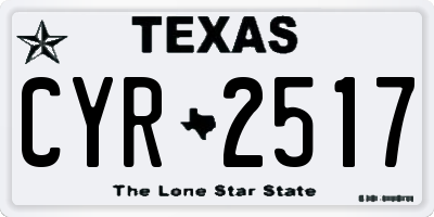 TX license plate CYR2517