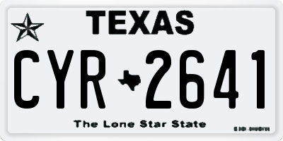 TX license plate CYR2641