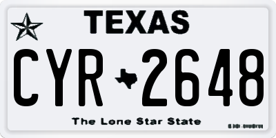 TX license plate CYR2648