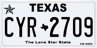 TX license plate CYR2709