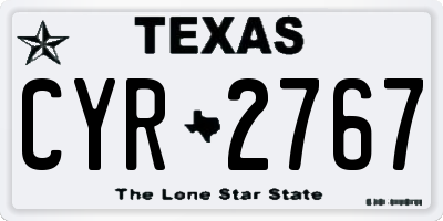 TX license plate CYR2767