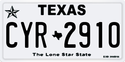 TX license plate CYR2910