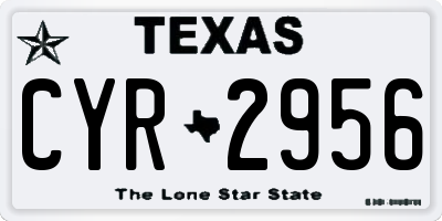 TX license plate CYR2956