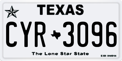 TX license plate CYR3096