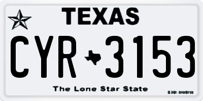 TX license plate CYR3153