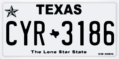 TX license plate CYR3186