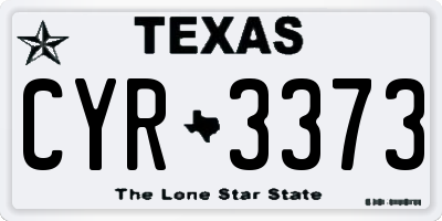 TX license plate CYR3373