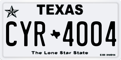 TX license plate CYR4004