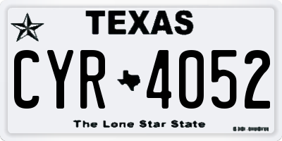 TX license plate CYR4052