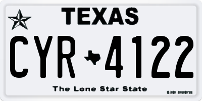 TX license plate CYR4122